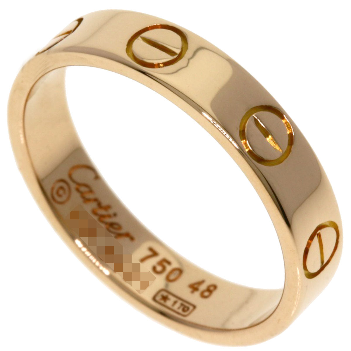 CARTIER Mini love ring # 48 Ring K18 Pink Gold Ladies [Used]