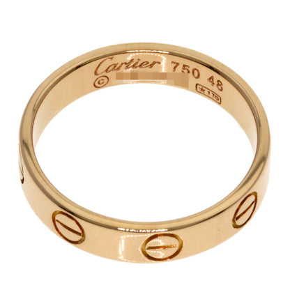 CARTIER Mini love ring # 48 Ring K18 Pink Gold Ladies [Used]