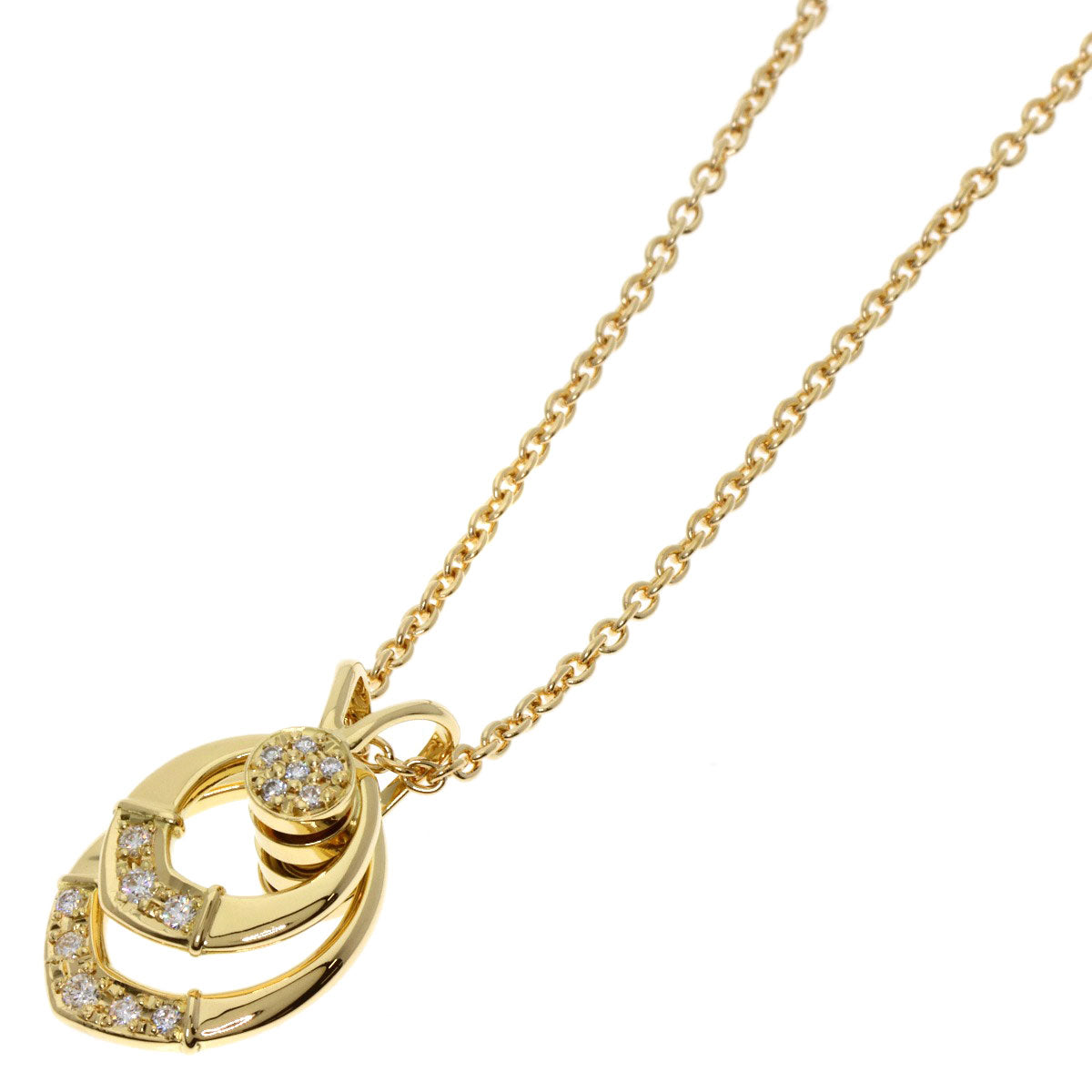 WALTHAM   swing diamond Necklace  K18 Yellow Gold Ladies [Used]