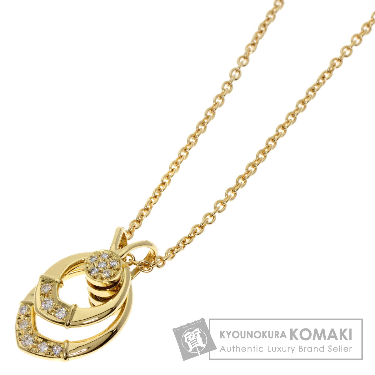 WALTHAM   swing diamond Necklace  K18 Yellow Gold Ladies [Used]