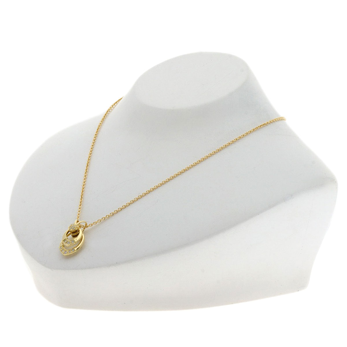 WALTHAM   swing diamond Necklace  K18 Yellow Gold Ladies [Used]
