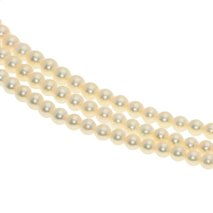 MIKIMOTO Baby Pearl Pearl Diamond 3 Strand Necklace K18 Yellow Gold Ladies [Used]