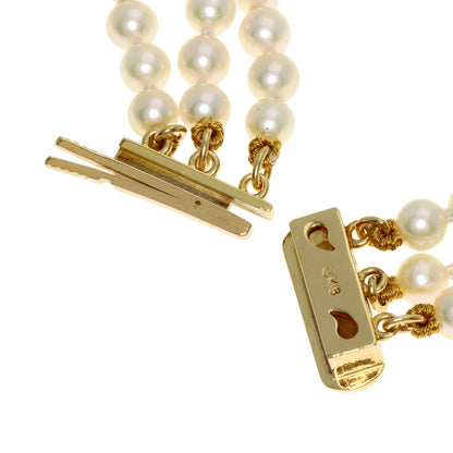MIKIMOTO Baby Pearl Pearl Diamond 3 Strand Necklace K18 Yellow Gold Ladies [Used]
