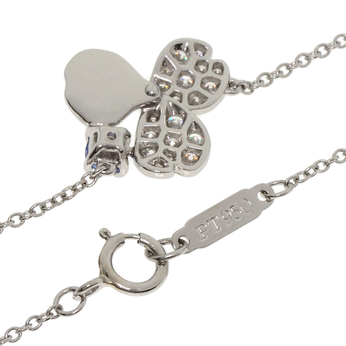 TIFFANY&Co. Paper Flower Mini 1P Tanzanite Pavé Diamond Necklace Platinum PT950 Ladies [Used]