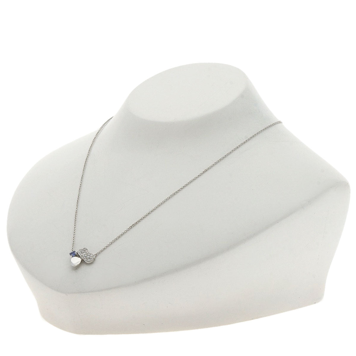 TIFFANY&Co. Paper Flower Mini 1P Tanzanite Pavé Diamond Necklace Platinum PT950 Ladies [Used]