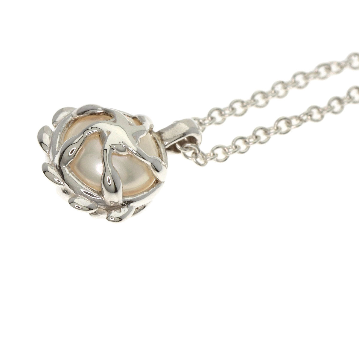 TIFFANY&Co. Olive Leaf Pearl Pearl Necklace Silver Ladies [Used]