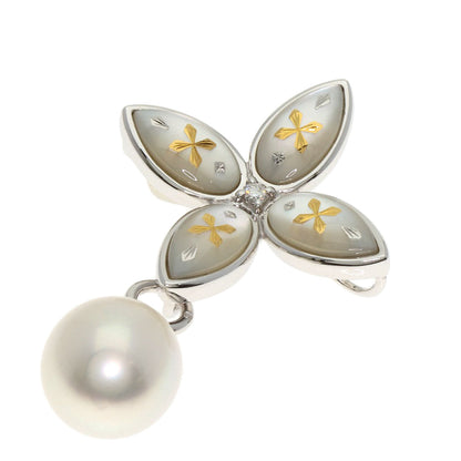 MIKIMOTO Pikwe Pearl Pearl TOP 2WAY Brooch K18 White Gold Ladies [Used]
