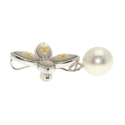 MIKIMOTO Pikwe Pearl Pearl TOP 2WAY Brooch K18 White Gold Ladies [Used]