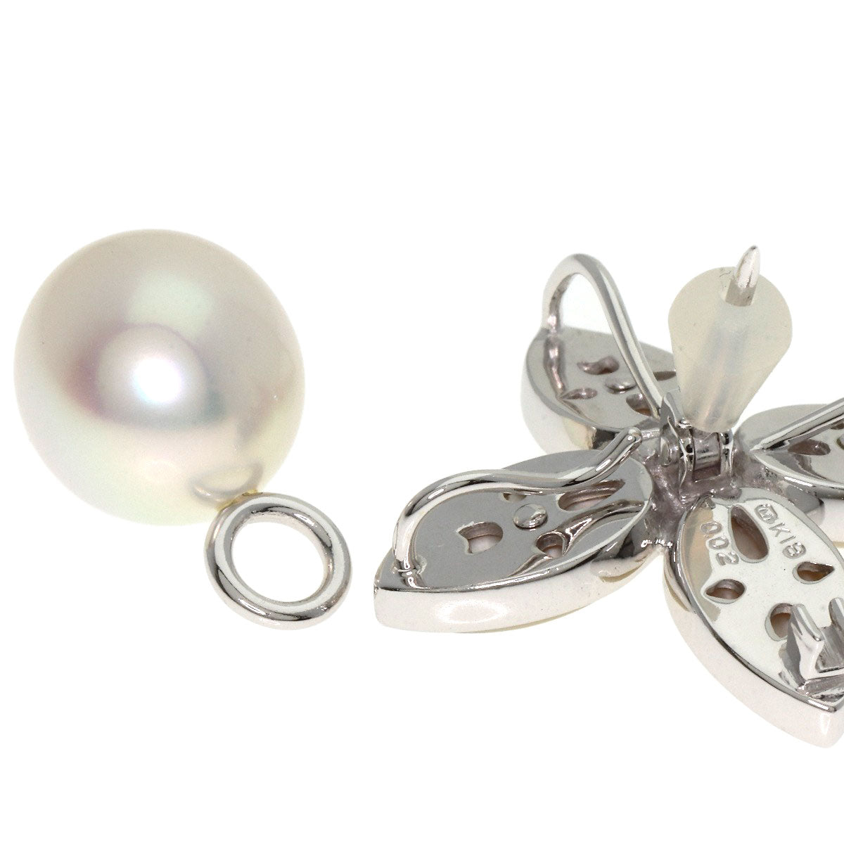 MIKIMOTO Pikwe Pearl Pearl TOP 2WAY Brooch K18 White Gold Ladies [Used]