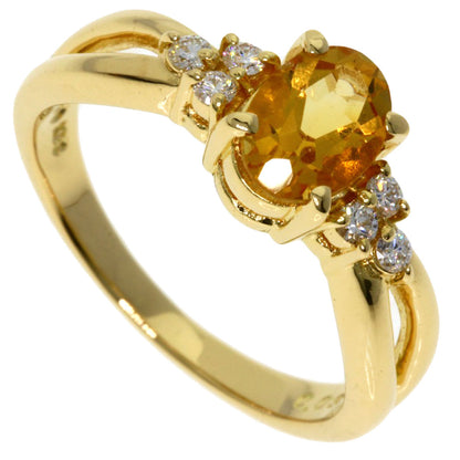 TASAKI Citrin Diamond Ring K18 Yellow Gold Ladies [Used]