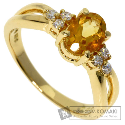 TASAKI Citrin Diamond Ring K18 Yellow Gold Ladies [Used]