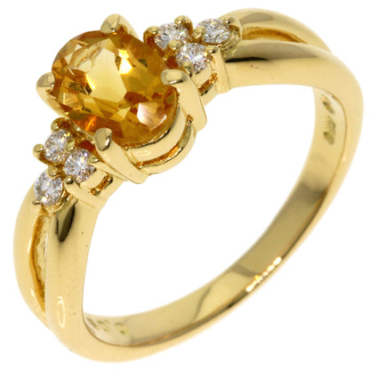 TASAKI Citrin Diamond Ring K18 Yellow Gold Ladies [Used]