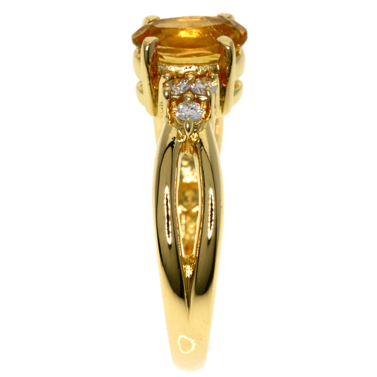 TASAKI Citrin Diamond Ring K18 Yellow Gold Ladies [Used]