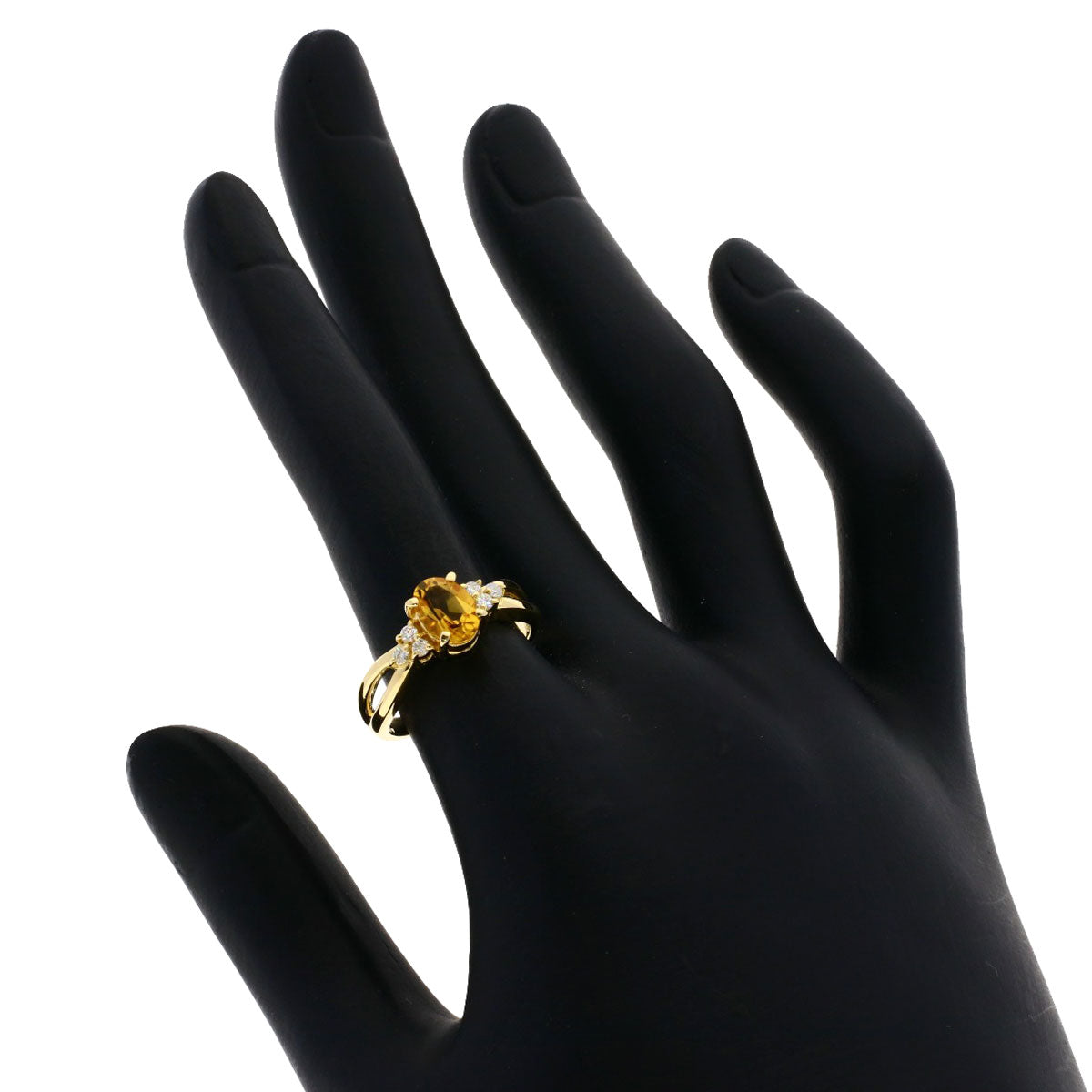 TASAKI Citrin Diamond Ring K18 Yellow Gold Ladies [Used]