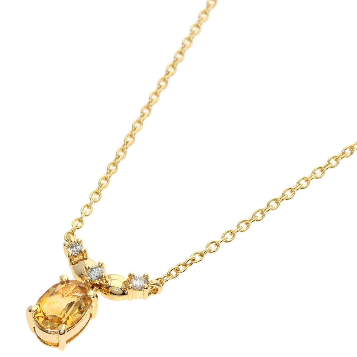 TASAKI Citrin Diamond Necklace K18 Yellow Gold Ladies [Used]