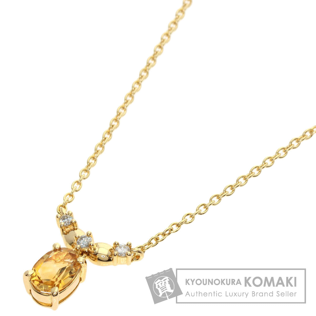 TASAKI Citrin Diamond Necklace K18 Yellow Gold Ladies [Used]