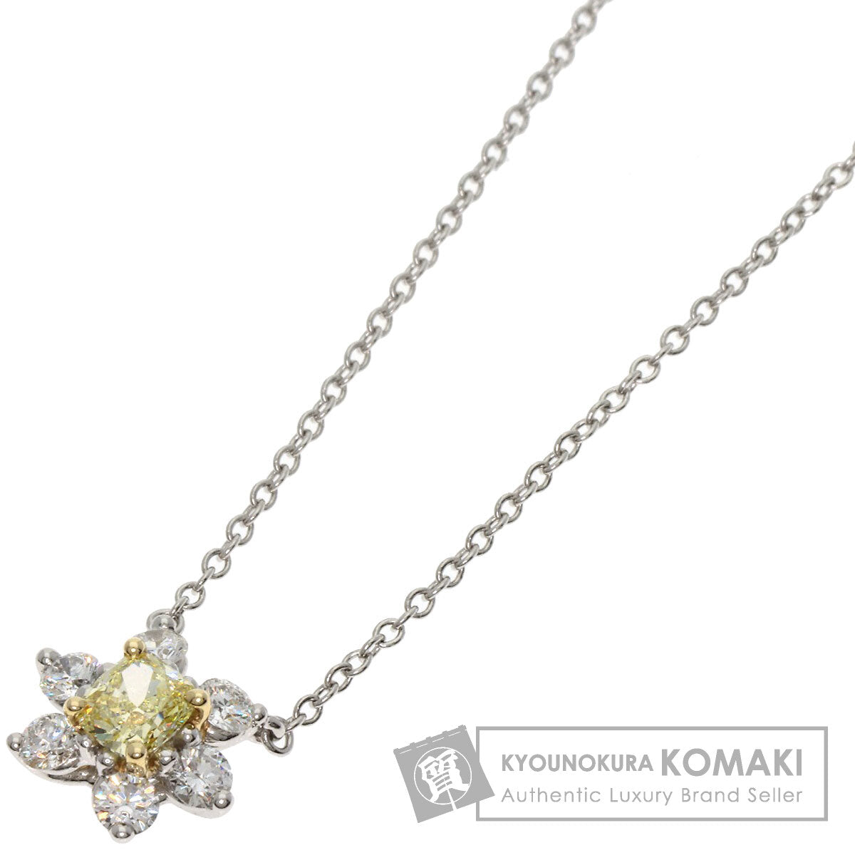 TIFFANY&Co. Butter Cup YellowDiamond Necklace Platinum PT950 Ladies [Used]