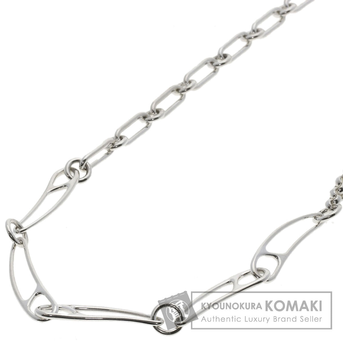 HERMES Shane Dunkle Punk LG Necklace Silver Ladies [Used]