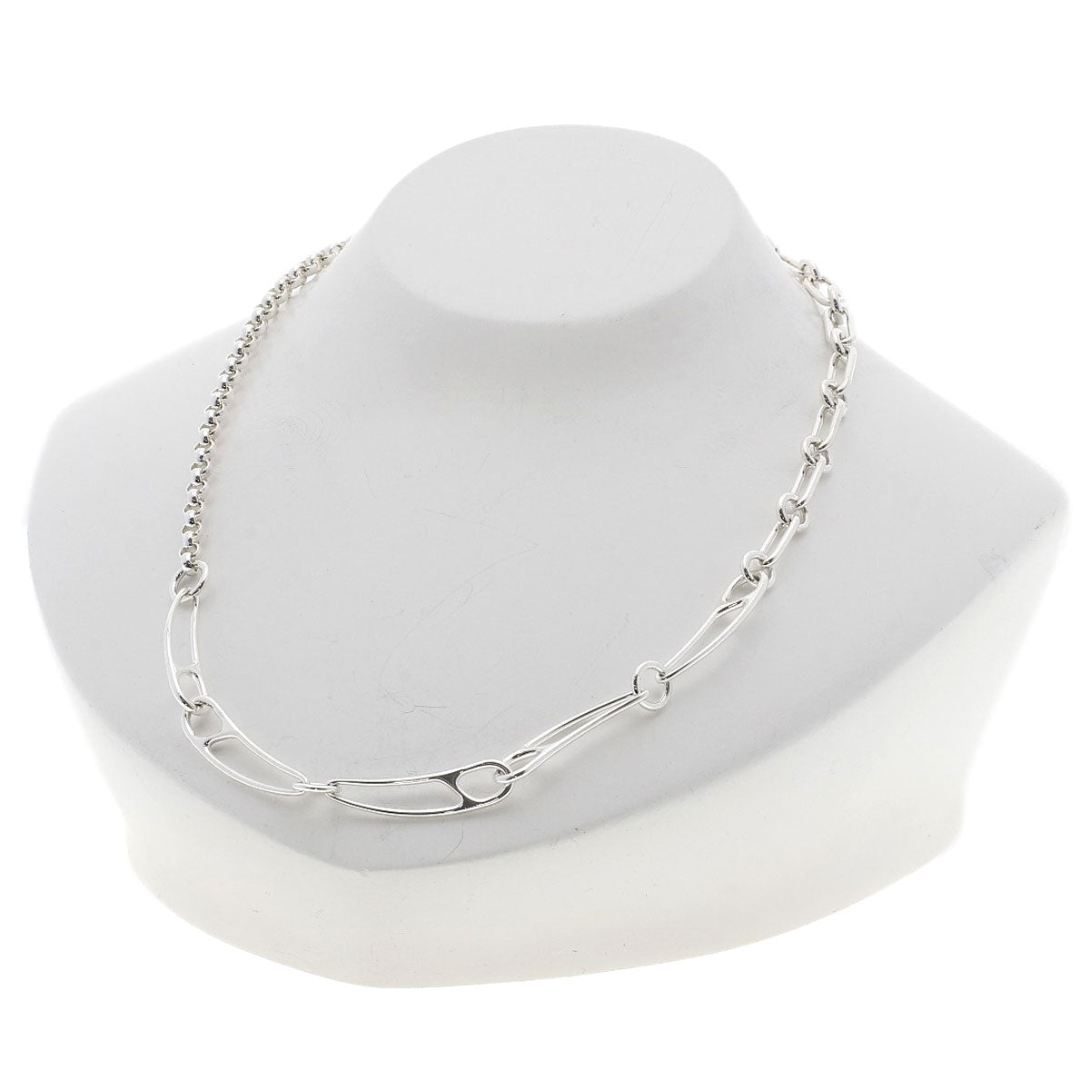 HERMES Shane Dunkle Punk LG Necklace Silver Ladies [Used]