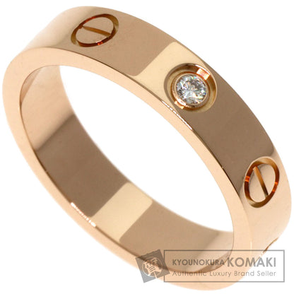 CARTIER Mini love ring 1P Diamond #49 Ring K18 Pink Gold Ladies [Used]