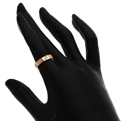 CARTIER Mini love ring 1P Diamond #49 Ring K18 Pink Gold Ladies [Used]