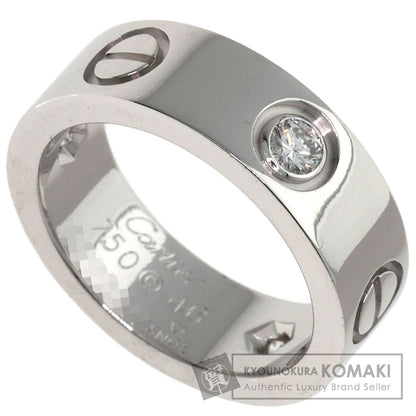 CARTIER love ring half Diamond #46 Ring K18 White Gold Ladies [Used]