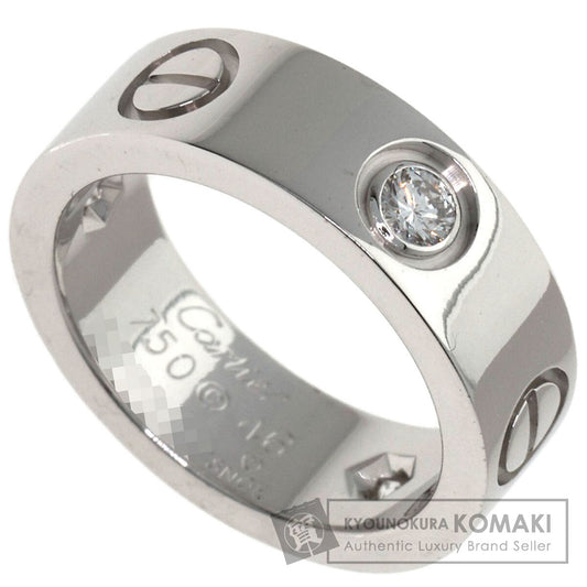 CARTIER love ring half Diamond #46 Ring K18 White Gold Ladies [Used]