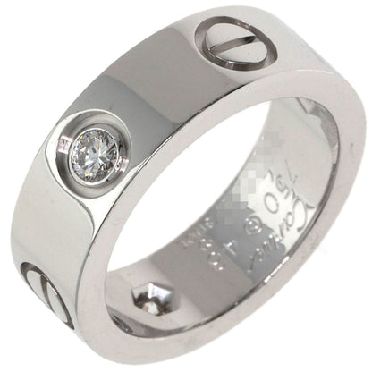 CARTIER love ring half Diamond #46 Ring K18 White Gold Ladies [Used]