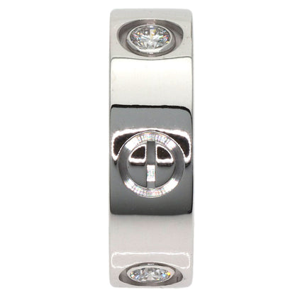 CARTIER love ring half Diamond #46 Ring K18 White Gold Ladies [Used]