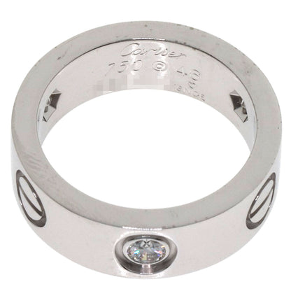 CARTIER love ring half Diamond #46 Ring K18 White Gold Ladies [Used]