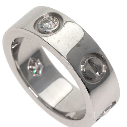 CARTIER love ring half Diamond #46 Ring K18 White Gold Ladies [Used]