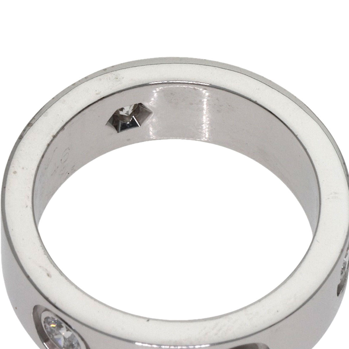 CARTIER love ring half Diamond #46 Ring K18 White Gold Ladies [Used]
