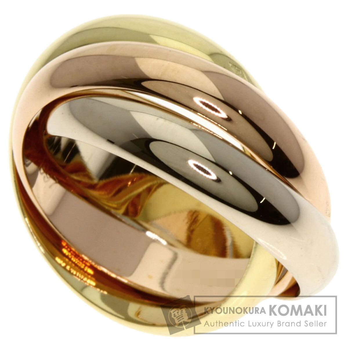 CARTIER Trinity MM #48 Ring K18 Yellow Gold 18K Pink GoldLadies [Used]
