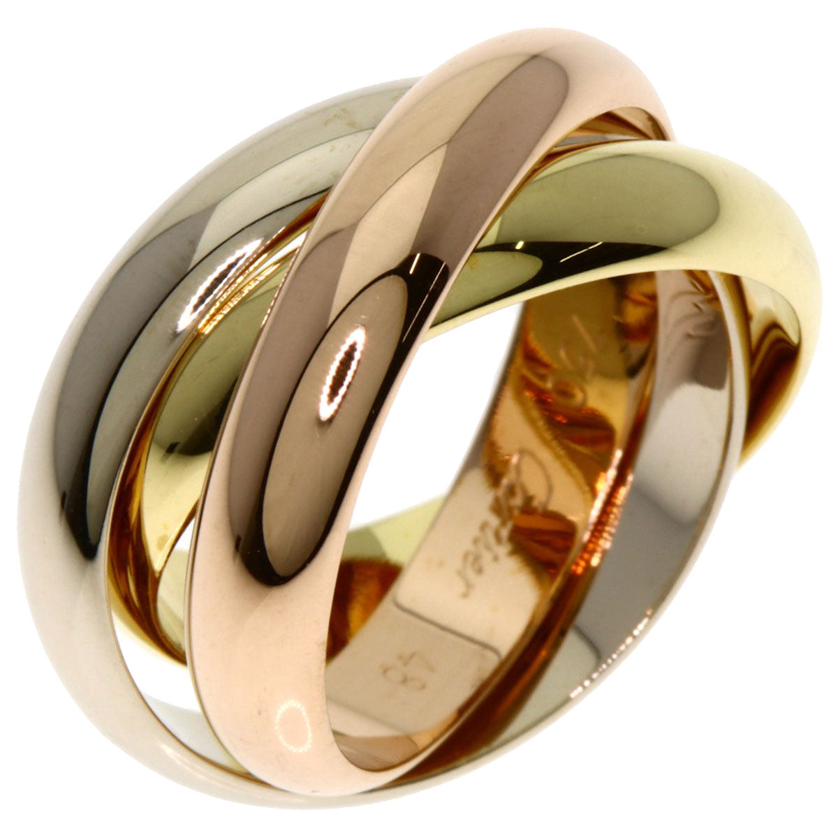 CARTIER Trinity MM #48 Ring K18 Yellow Gold 18K Pink GoldLadies [Used]