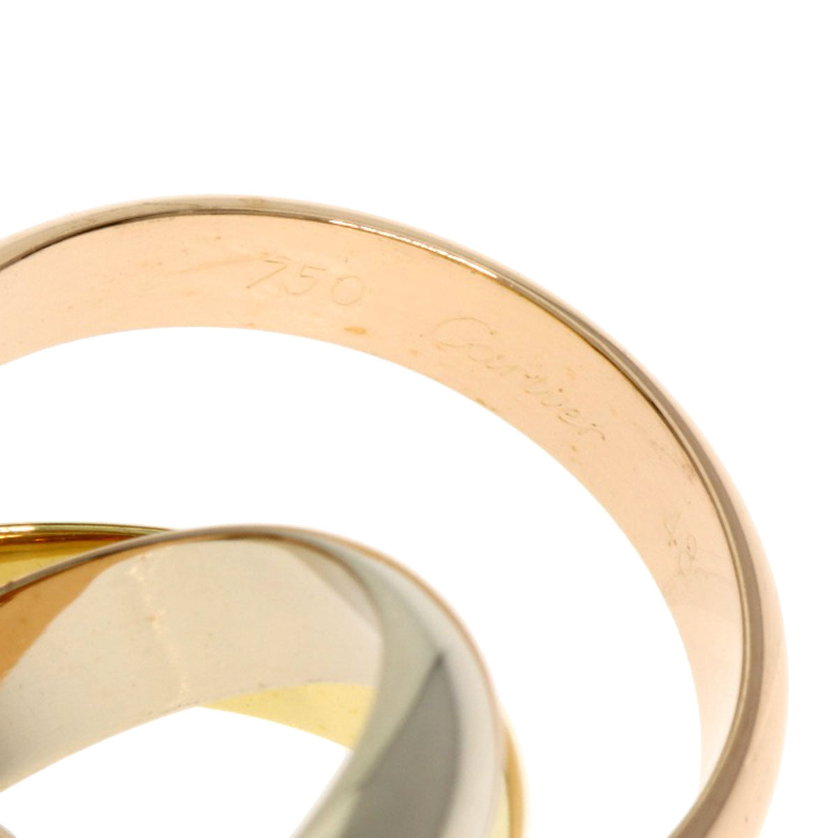 CARTIER Trinity MM #48 Ring K18 Yellow Gold 18K Pink GoldLadies [Used]