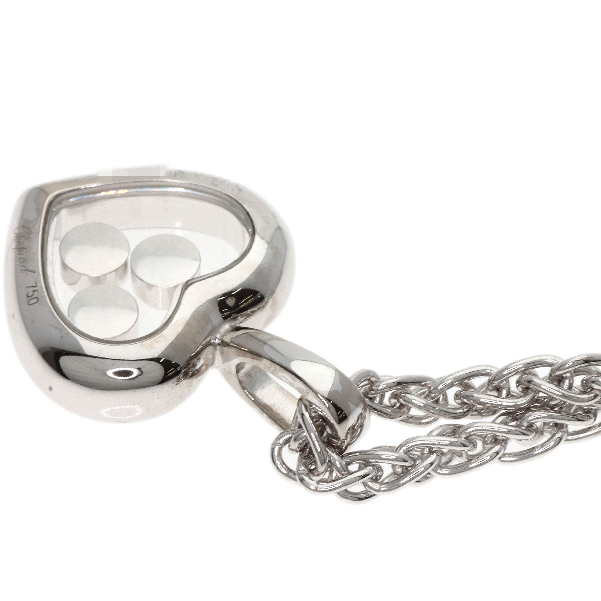 Chopard Happy diamond heart Necklace K18 White Gold Ladies [Used]