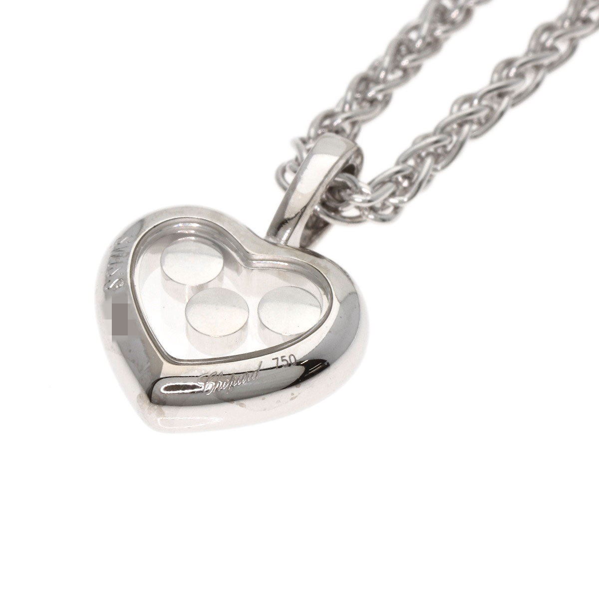 Chopard Happy diamond heart Necklace K18 White Gold Ladies [Used]