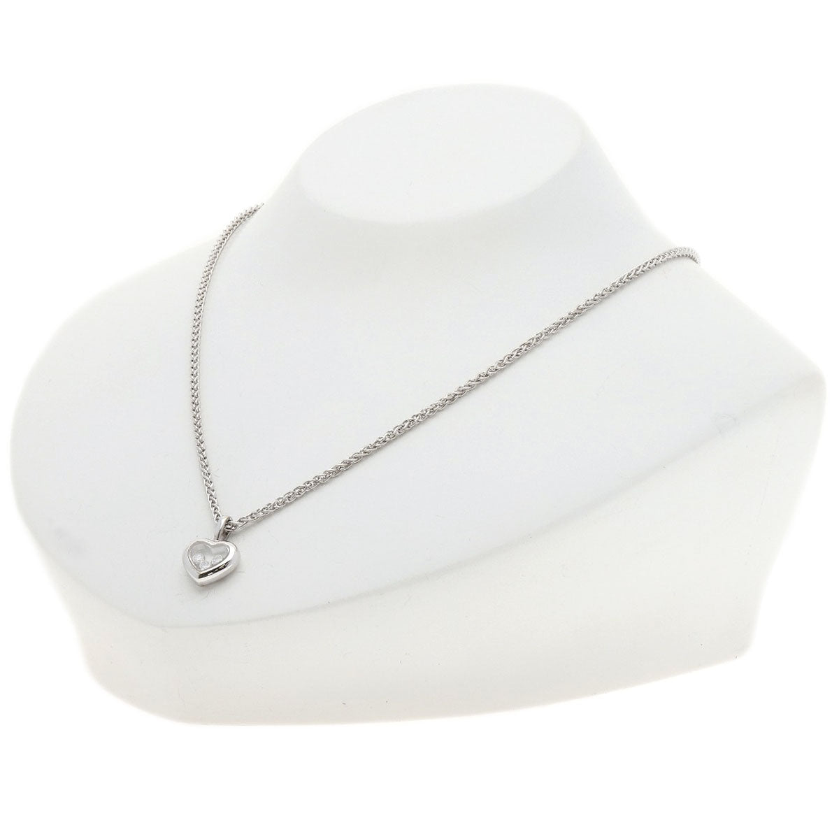 Chopard Happy diamond heart Necklace K18 White Gold Ladies [Used]