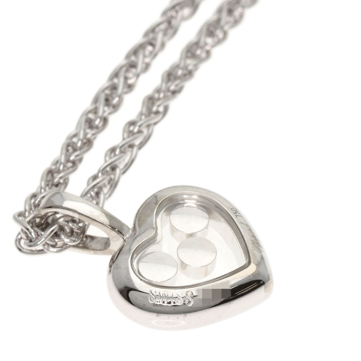 Chopard Happy diamond heart Necklace K18 White Gold Ladies [Used]