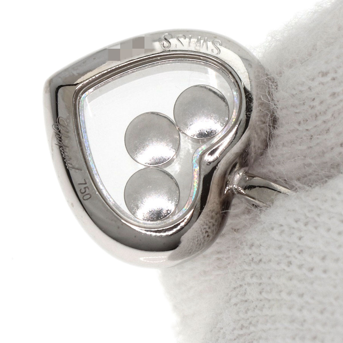 Chopard Happy diamond heart Necklace K18 White Gold Ladies [Used]