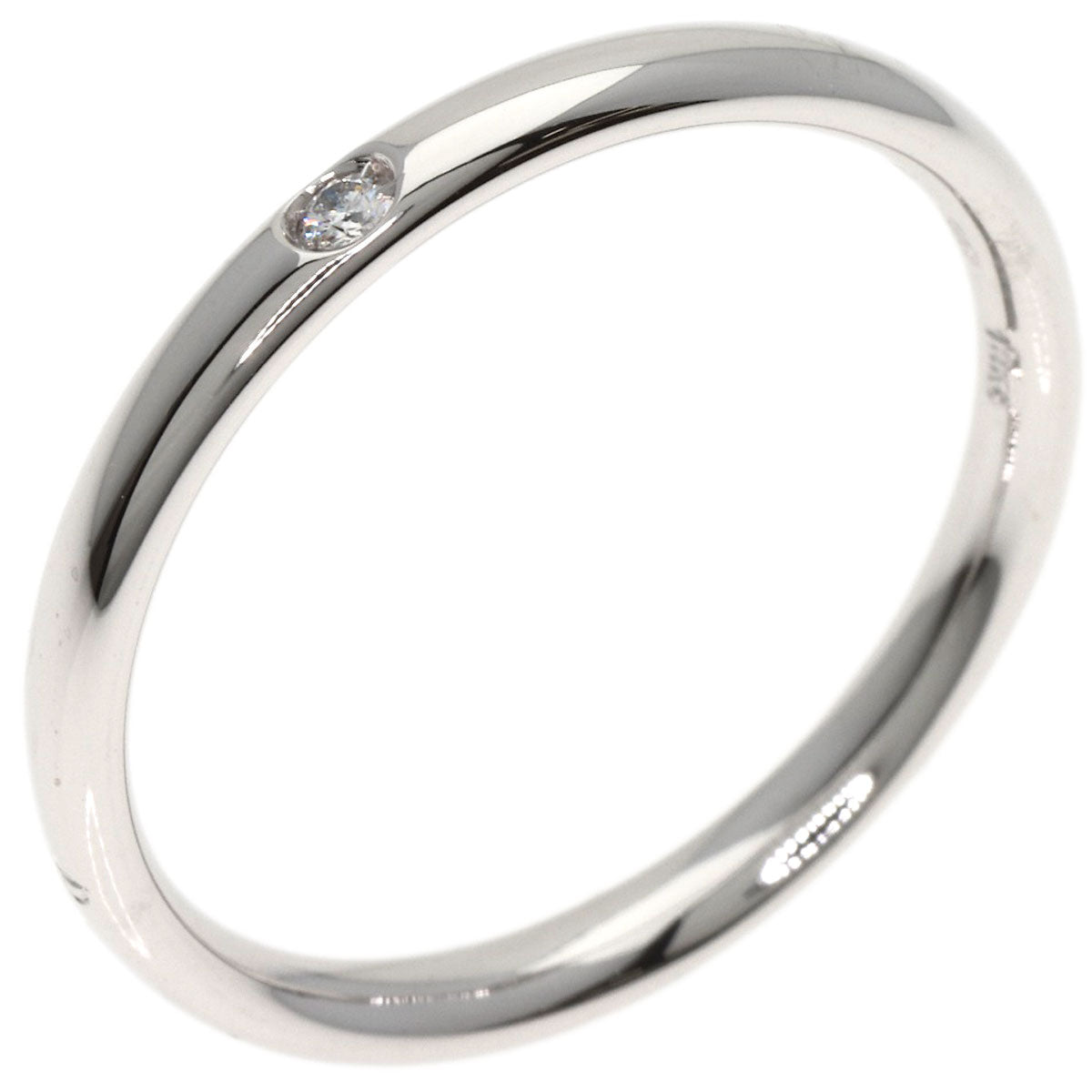 Pomellato 1P Diamond Wedding Band Ring K18 White Gold Ladies [Used]