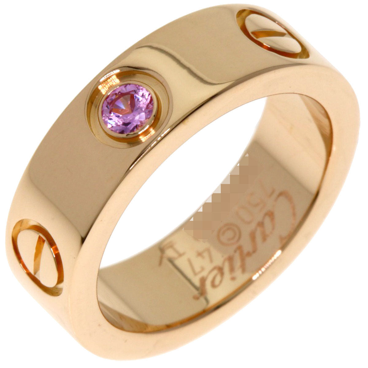 CARTIER Love ring 1P sapphire #47 Ring K18 Pink Gold Ladies [Used]