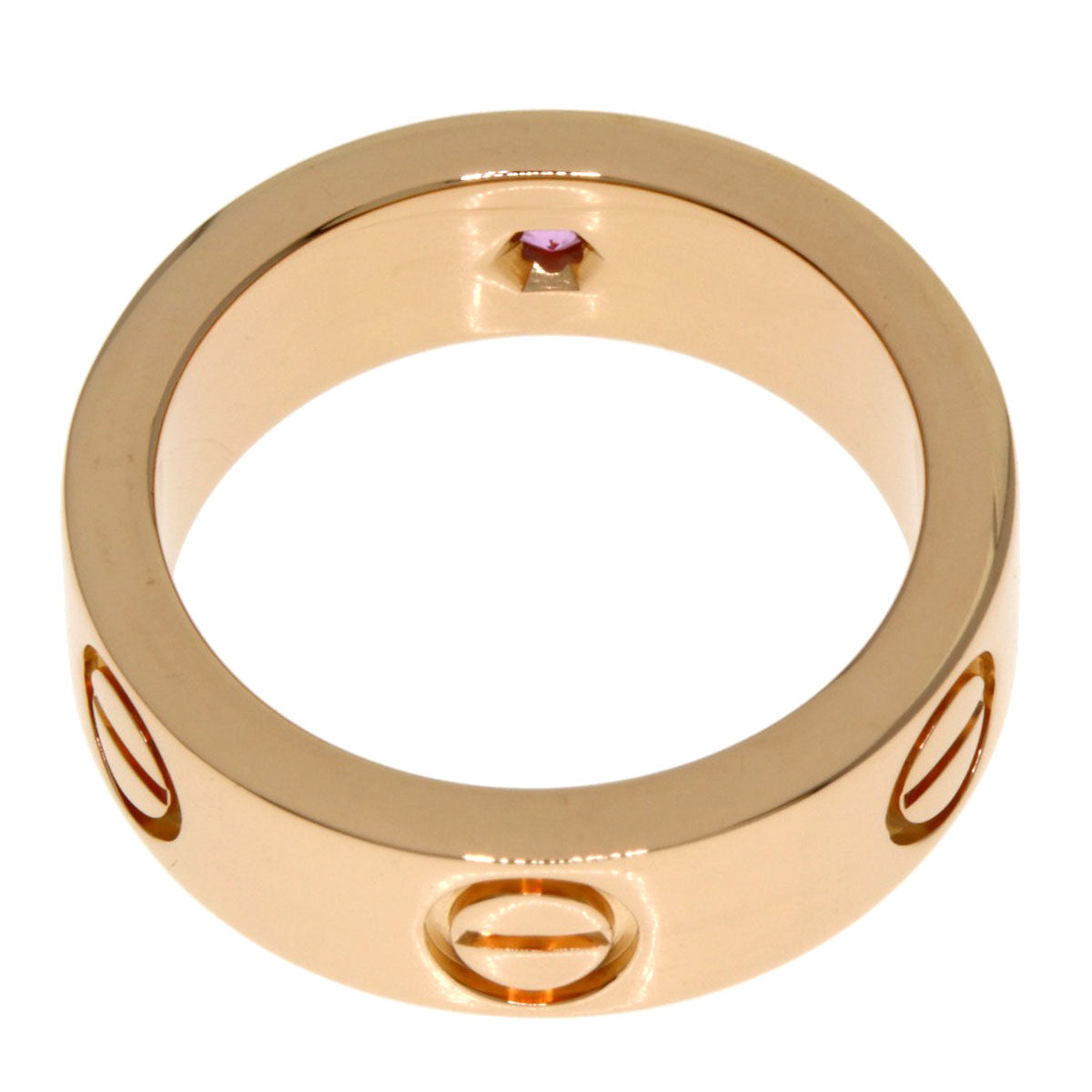 CARTIER Love ring 1P sapphire #47 Ring K18 Pink Gold Ladies [Used]