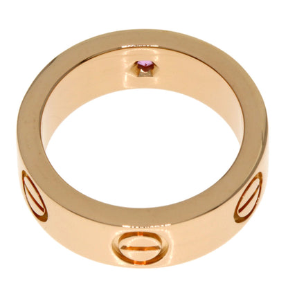 CARTIER Love ring 1P sapphire #47 Ring K18 Pink Gold Ladies [Used]