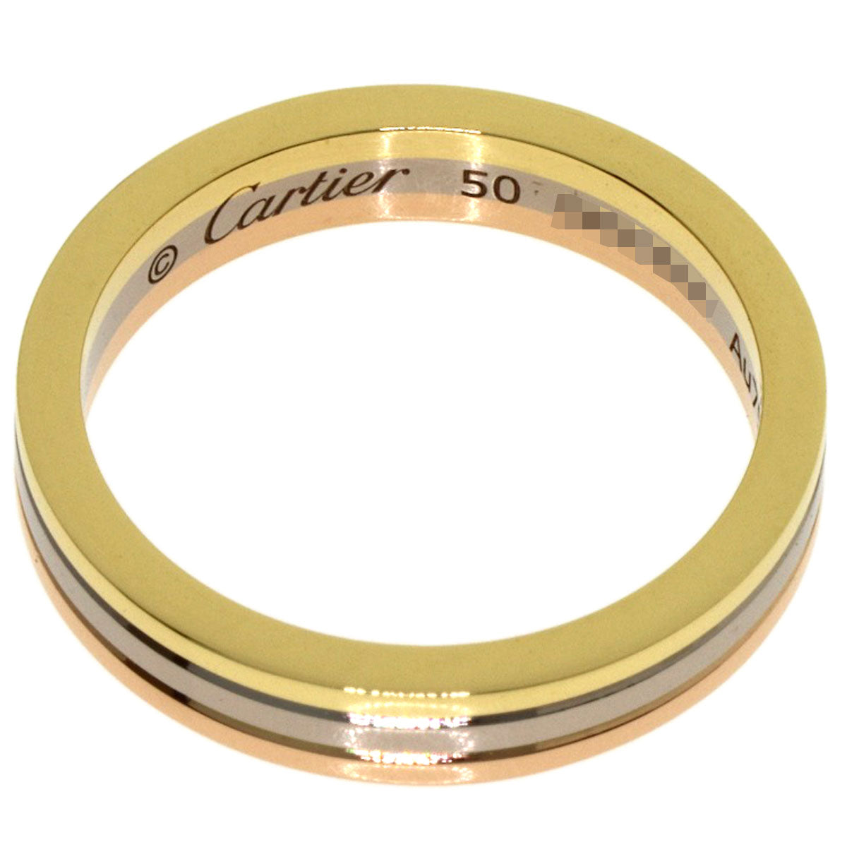 CARTIER Three color # 50 Ring K18 Yellow Gold K18 White GoldLadies [Used]