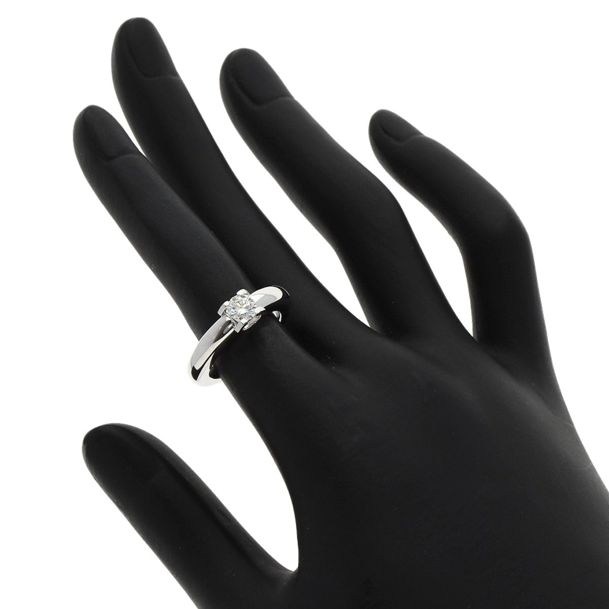 CARTIER C de Cartier Solitaire #48 Ring K18 White Gold Ladies [Used]