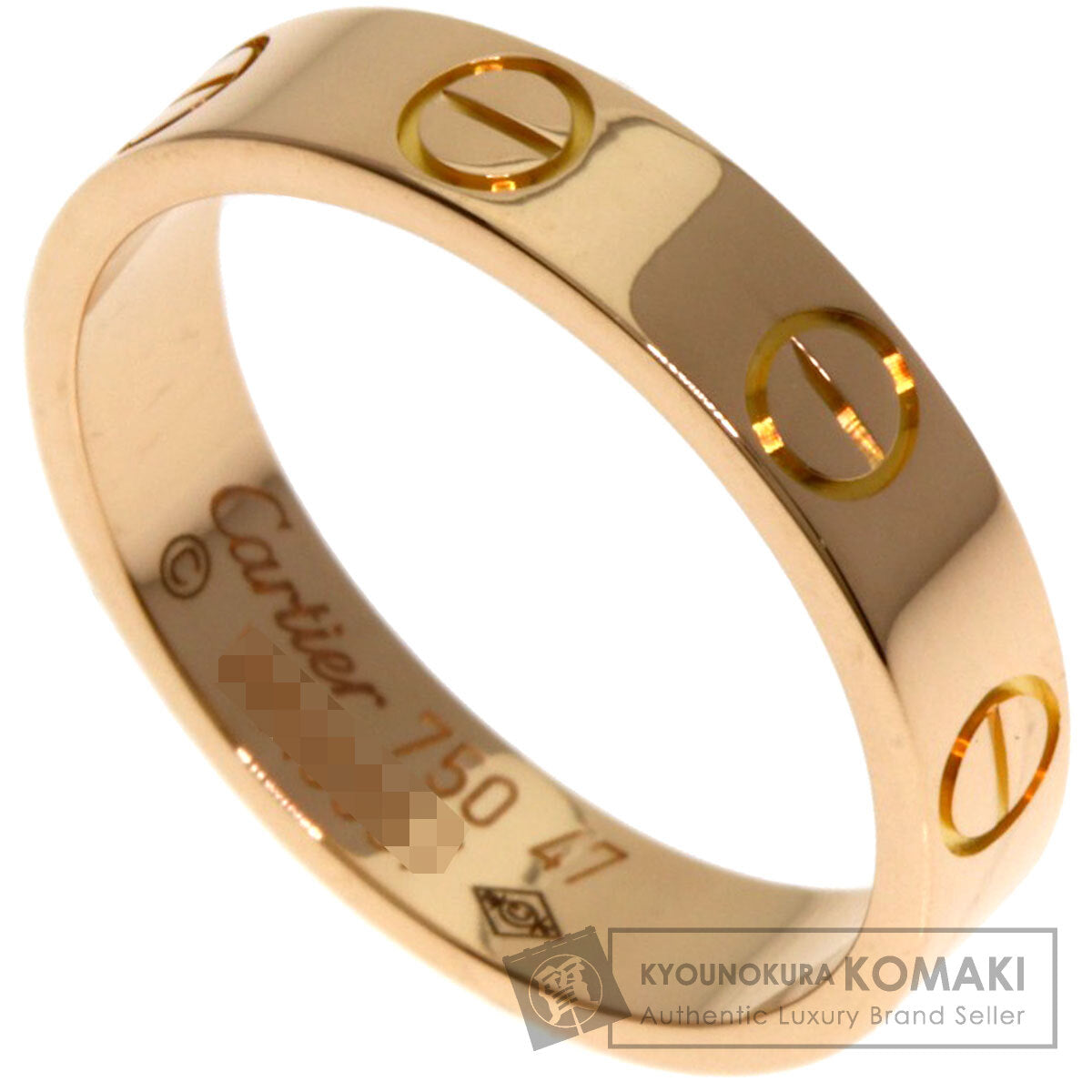 CARTIER mini love ring #47 Ring K18 Pink Gold Ladies [Used]
