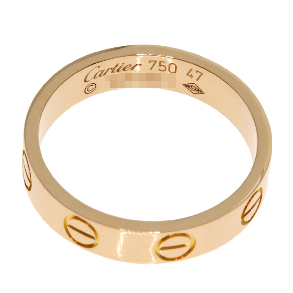 CARTIER mini love ring #47 Ring K18 Pink Gold Ladies [Used]