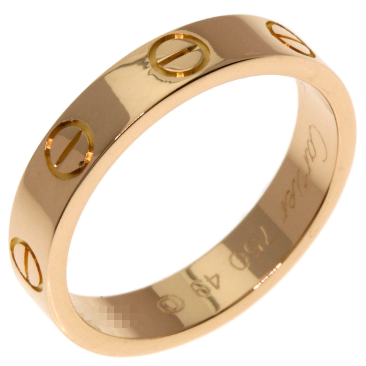 CARTIER mini love ring #49 Ring K18 Pink Gold Ladies [Used]