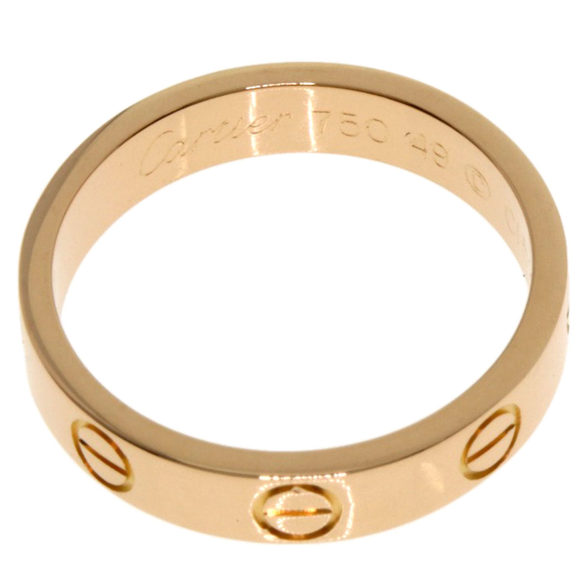 CARTIER mini love ring #49 Ring K18 Pink Gold Ladies [Used]